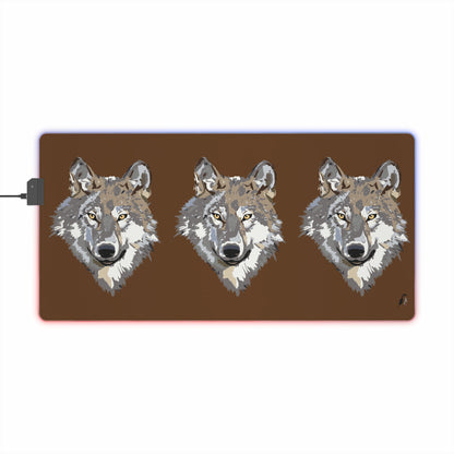 LED Gaming Mouse Pad: Wolves Brown