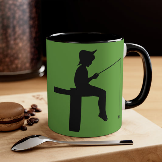 Accent Coffee Mug, 11oz: Fishing Green