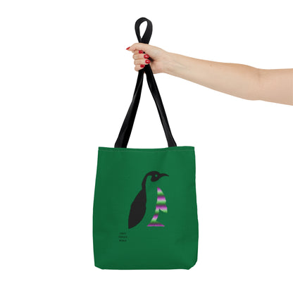 Tote Bag: Crazy Penguin World Logo Dark Green