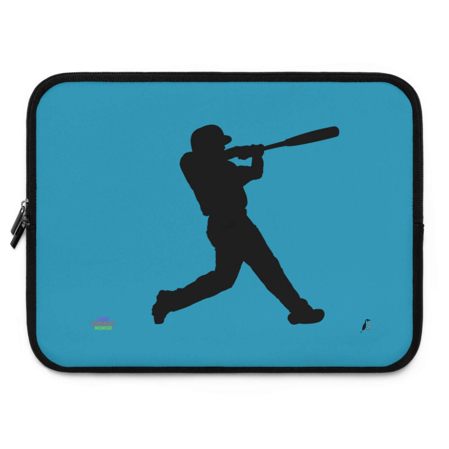 Laptop Sleeve: Baseball Turquoise