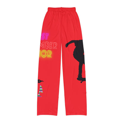 Kids Pajama Pants: Skateboarding Red