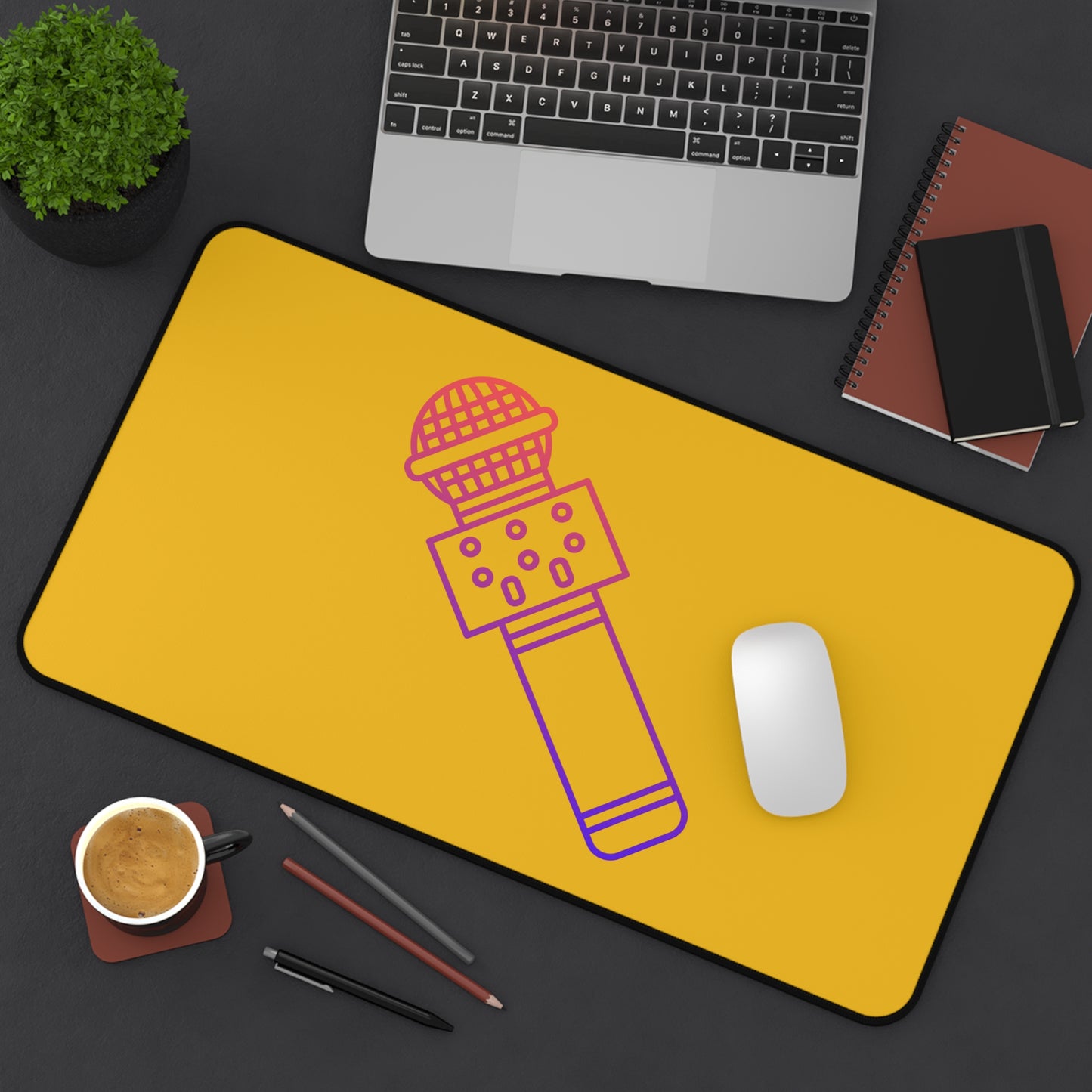 Desk Mat: Music Yellow