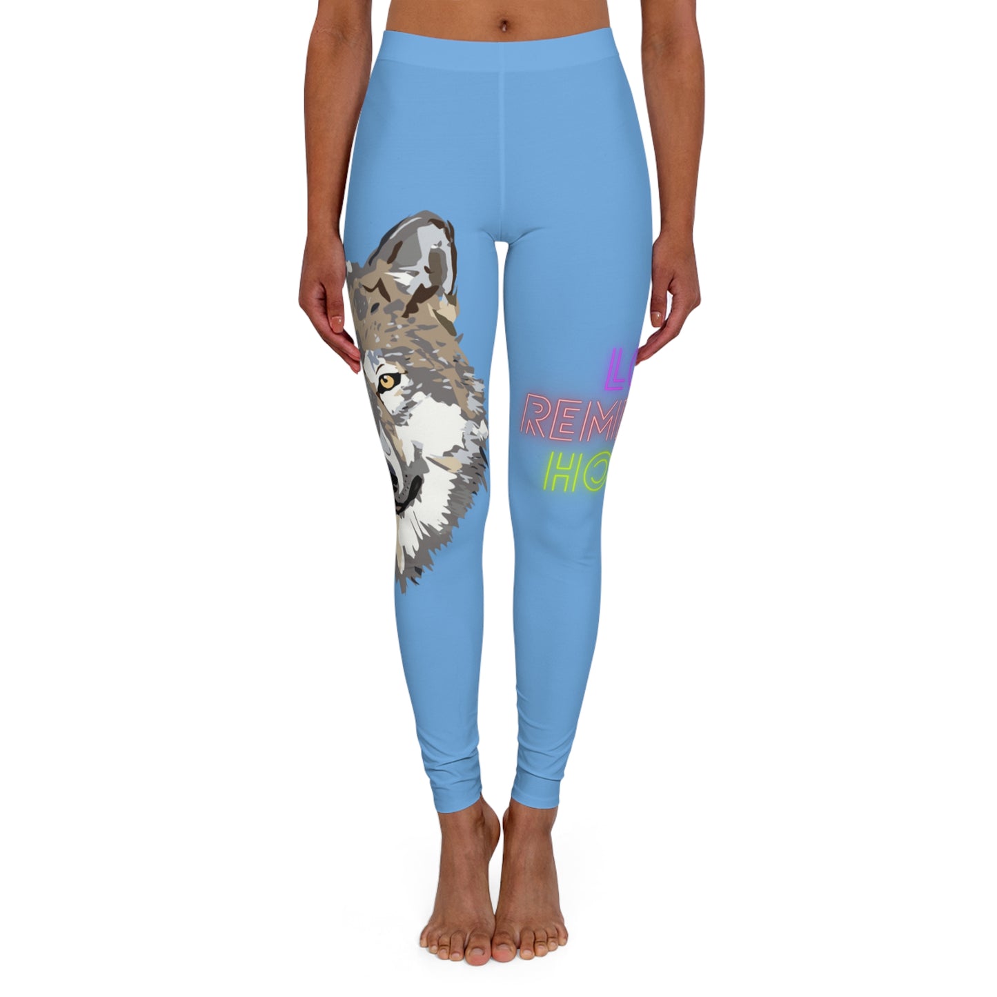 Women's Spandex Leggings: Wolves Lite Blue