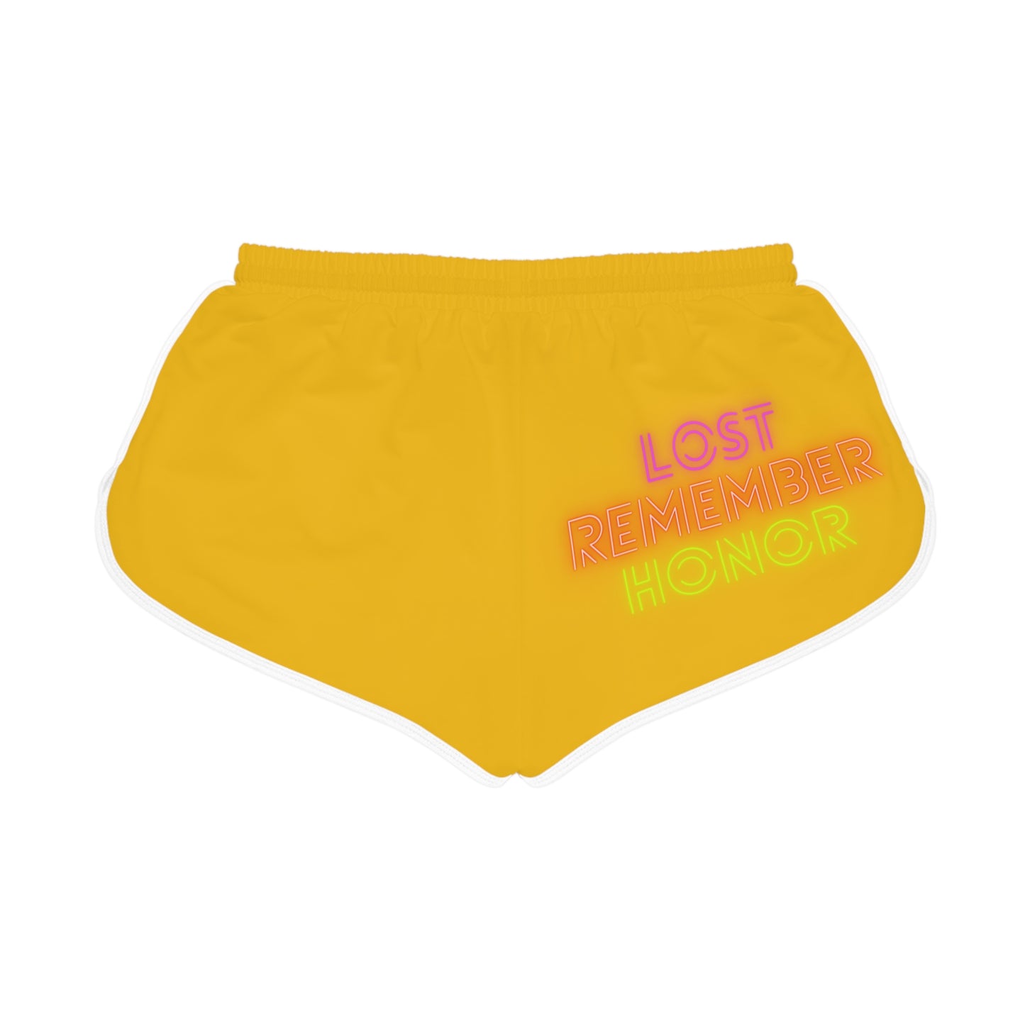 Women's Relaxed Shorts: Crazy Penguin World Logo Yellow