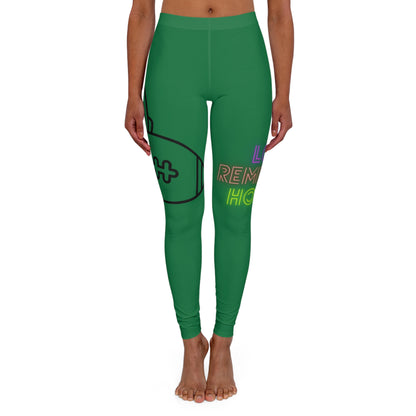 Women's Spandex Leggings: Football Dark Green