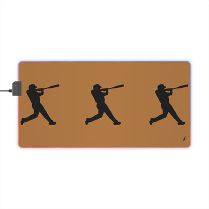 LED Gaming Mouse Pad: Baseball Lite Brown