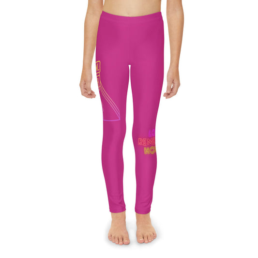 Youth Full-Length Leggings: Bowling Pink