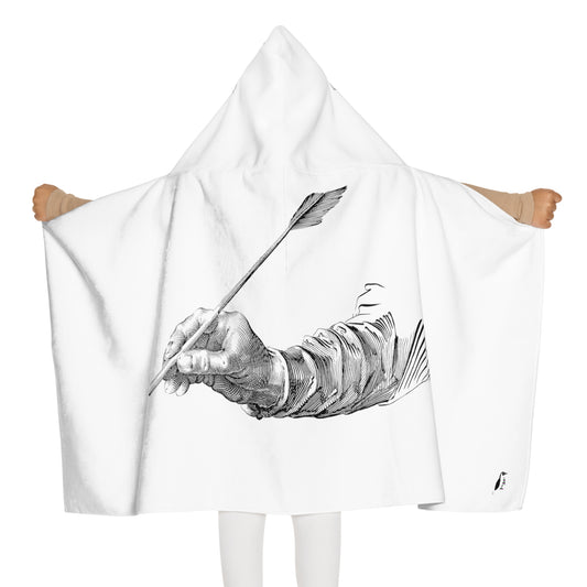Youth Hooded Towel: Writing White