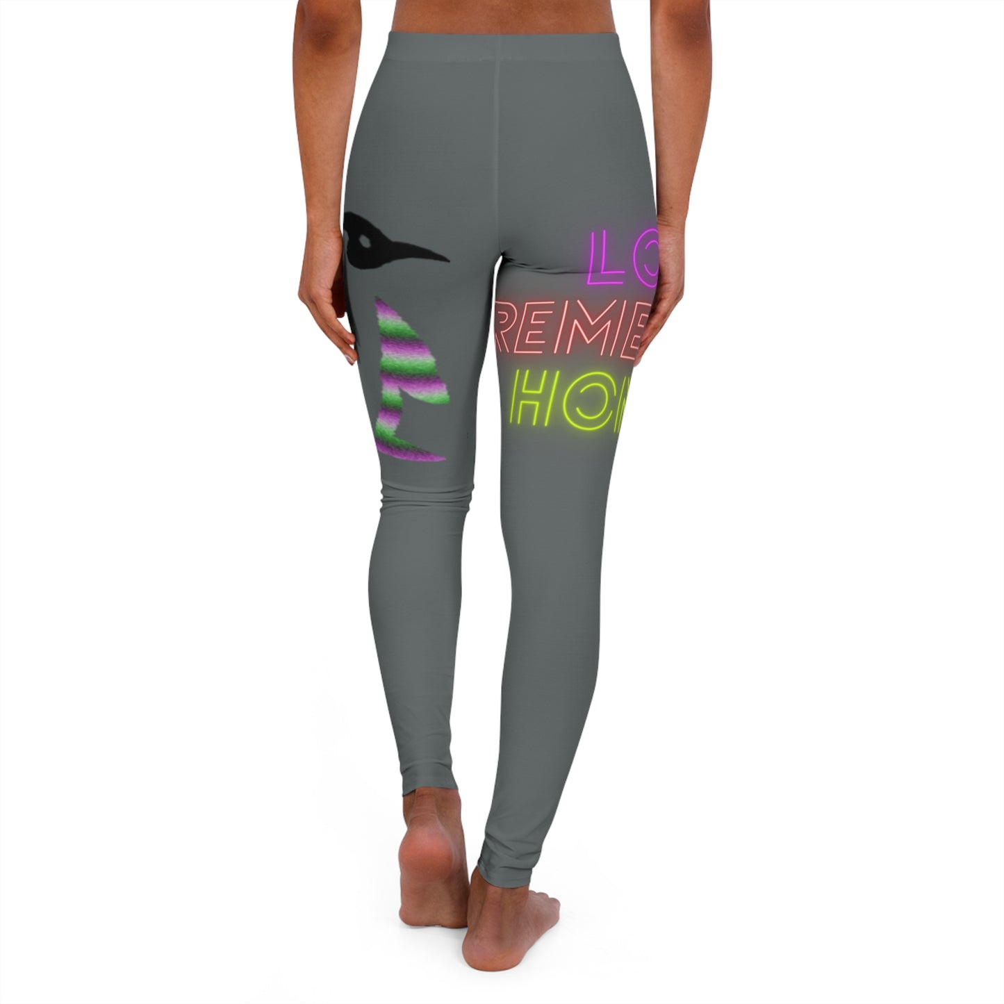 Women's Spandex Leggings: Lost Remember Honor Dark Grey