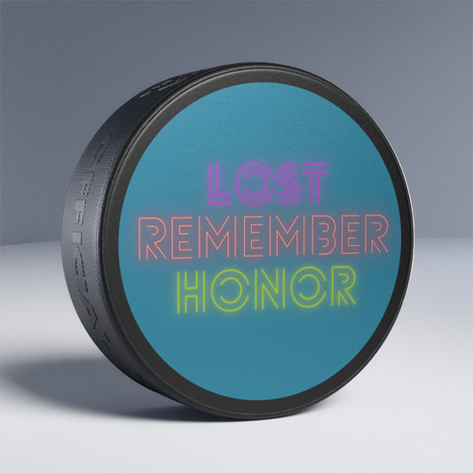 Hockey Puck: Lost Remember Honor Turquoise