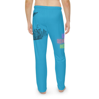 Men's Pajama Pants: Writing Turquoise