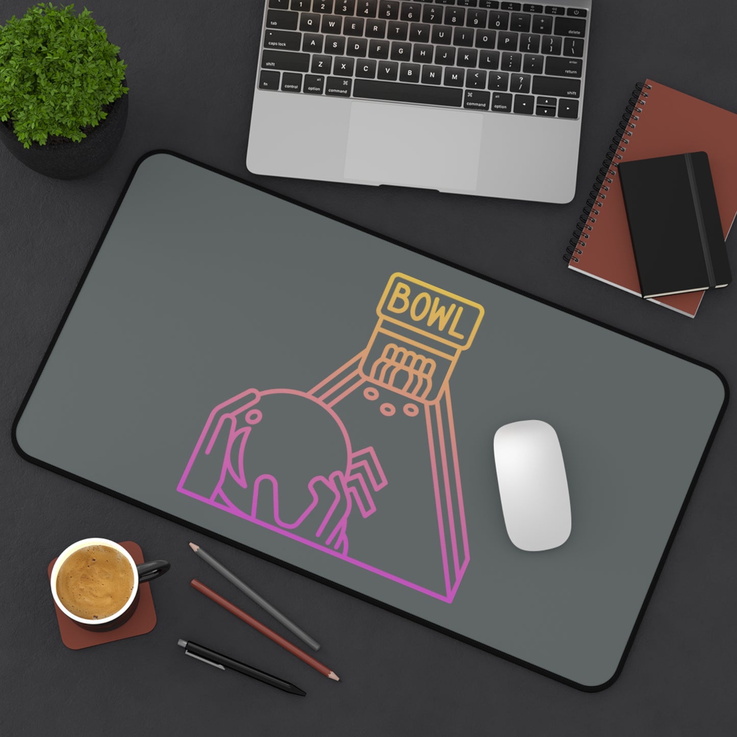 Desk Mat: Bowling Dark Grey