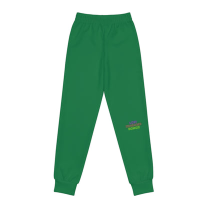 Youth Joggers: Crazy Penguin World Logo Dark Green