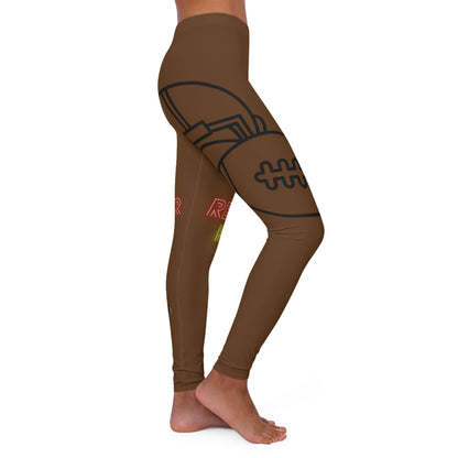 Women's Spandex Leggings: Football Brown