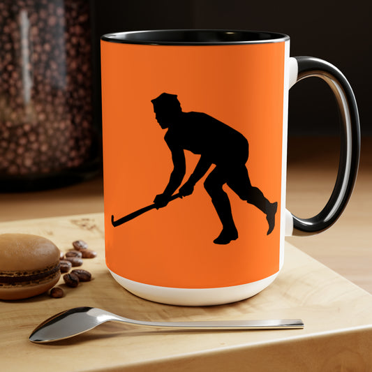 Two-Tone Coffee Mugs, 15oz: Hockey Crusta