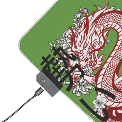 LED Gaming Mouse Pad: Dragons Green