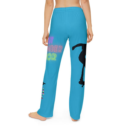 Kids Pajama Pants: Skateboarding Turquoise