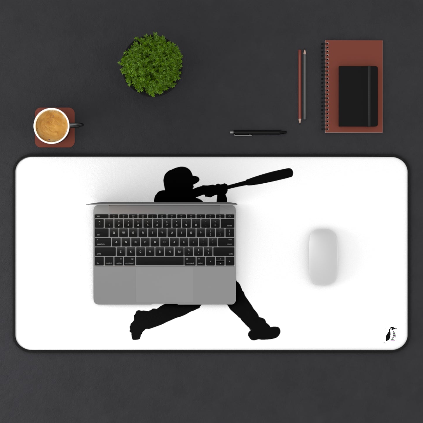 Desk Mat: Baseball White