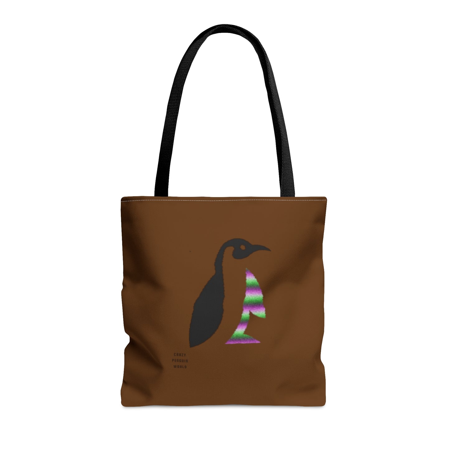 Tote Bag: Crazy Penguin World Logo Brown