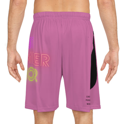 Basketball Shorts: Crazy Penguin World Logo Lite Pink