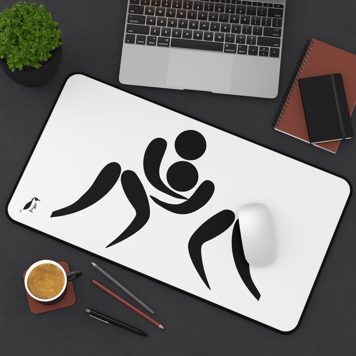 Desk Mat: Wrestling White