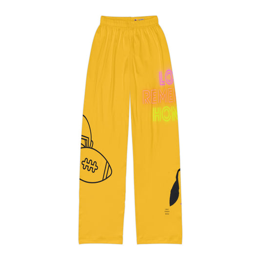 Kids Pajama Pants: Football Yellow