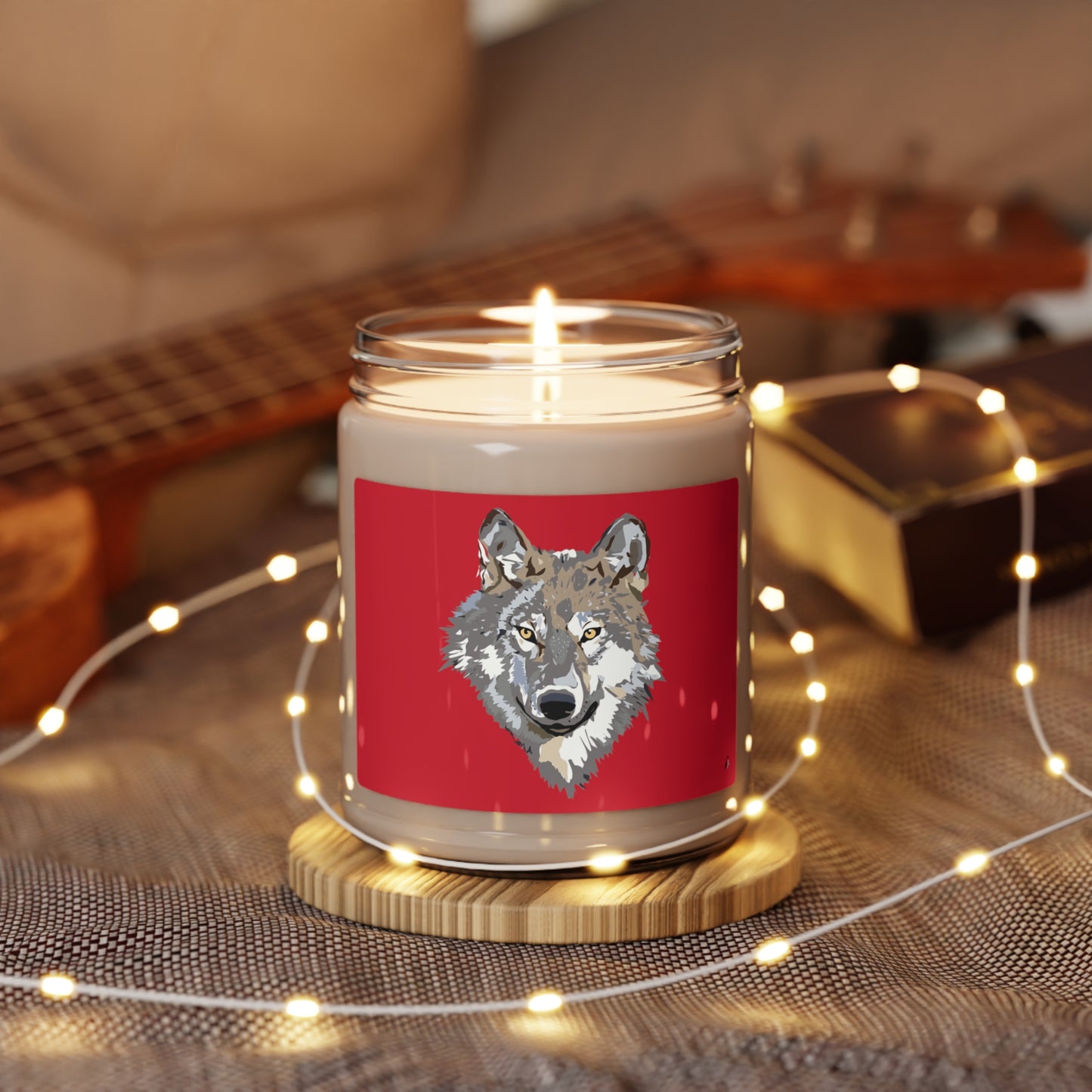 Scented Soy Candle, 9oz: Wolves Dark Red