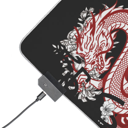 LED Gaming Mouse Pad: Dragons Black