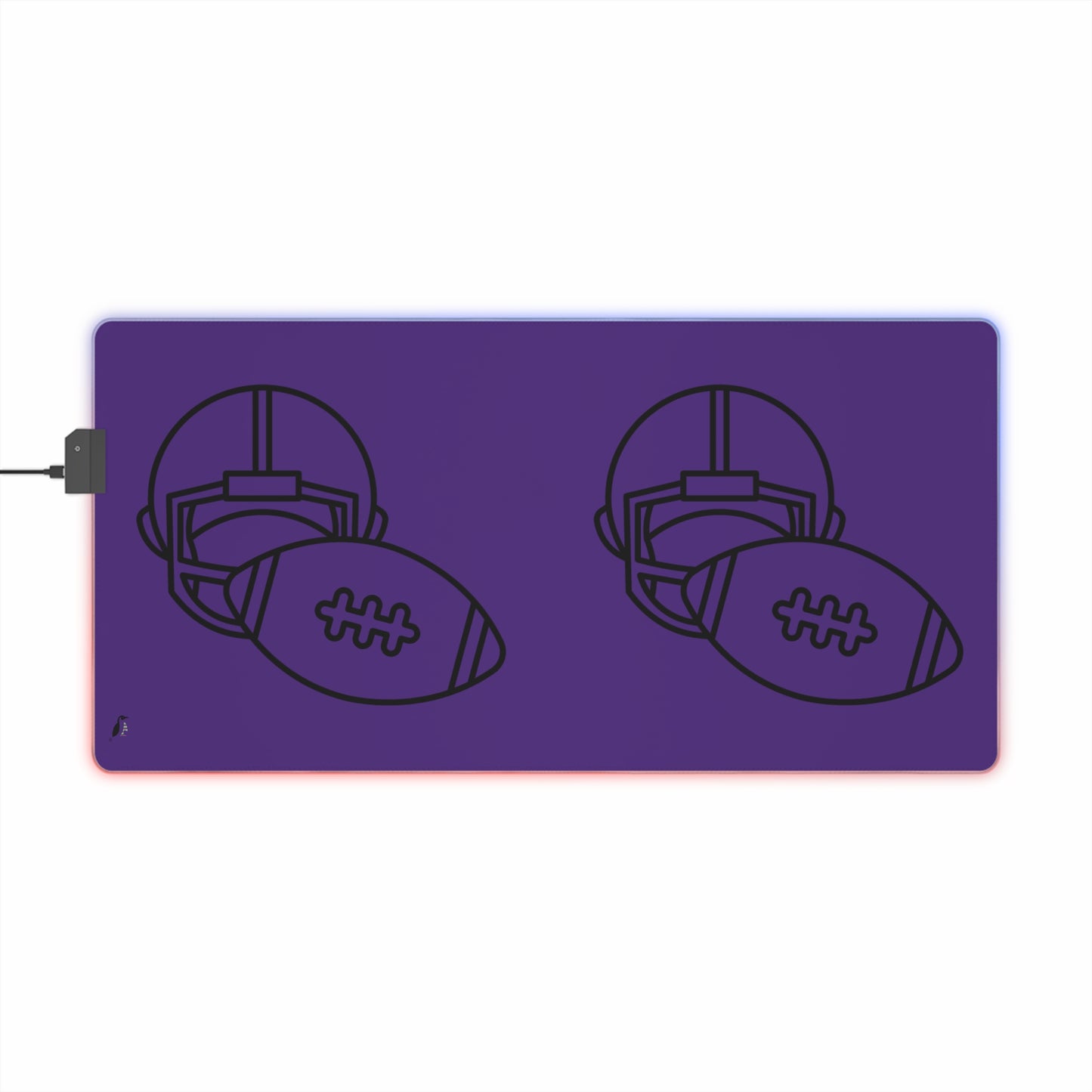 LED Gaming Mouse Pad: Football Purple