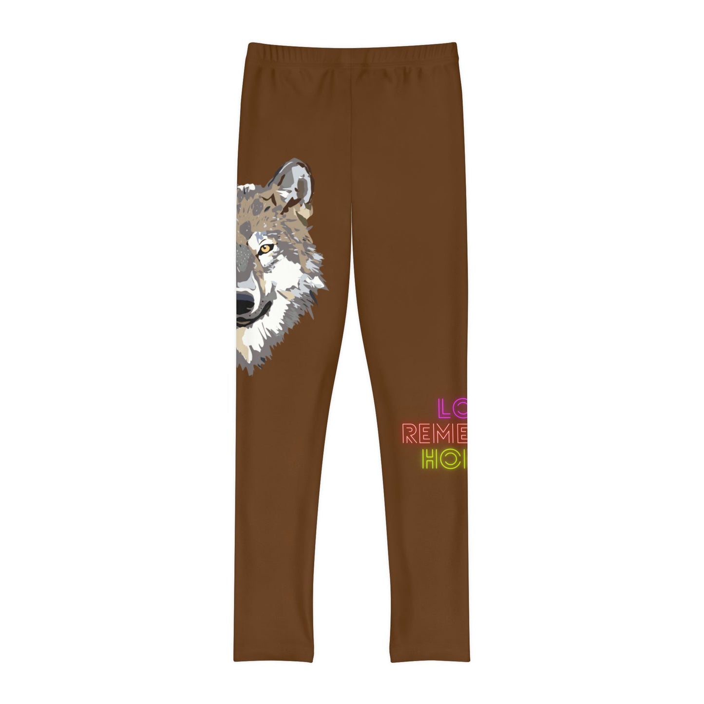 Youth Full-Length Leggings: Wolves Brown