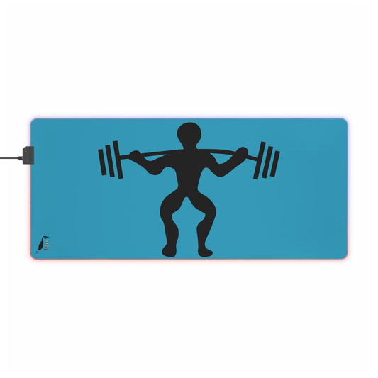 LED Gaming Mouse Pad: Weightlifting Turquoise