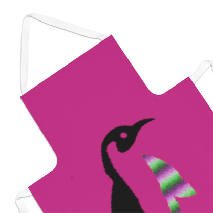 Adult Apron: Crazy Penguin World Logo Pink
