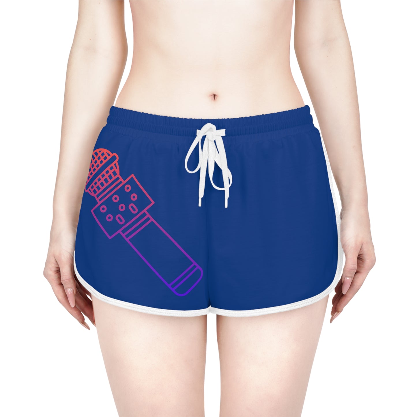 Women's Relaxed Shorts: Music Dark Blue