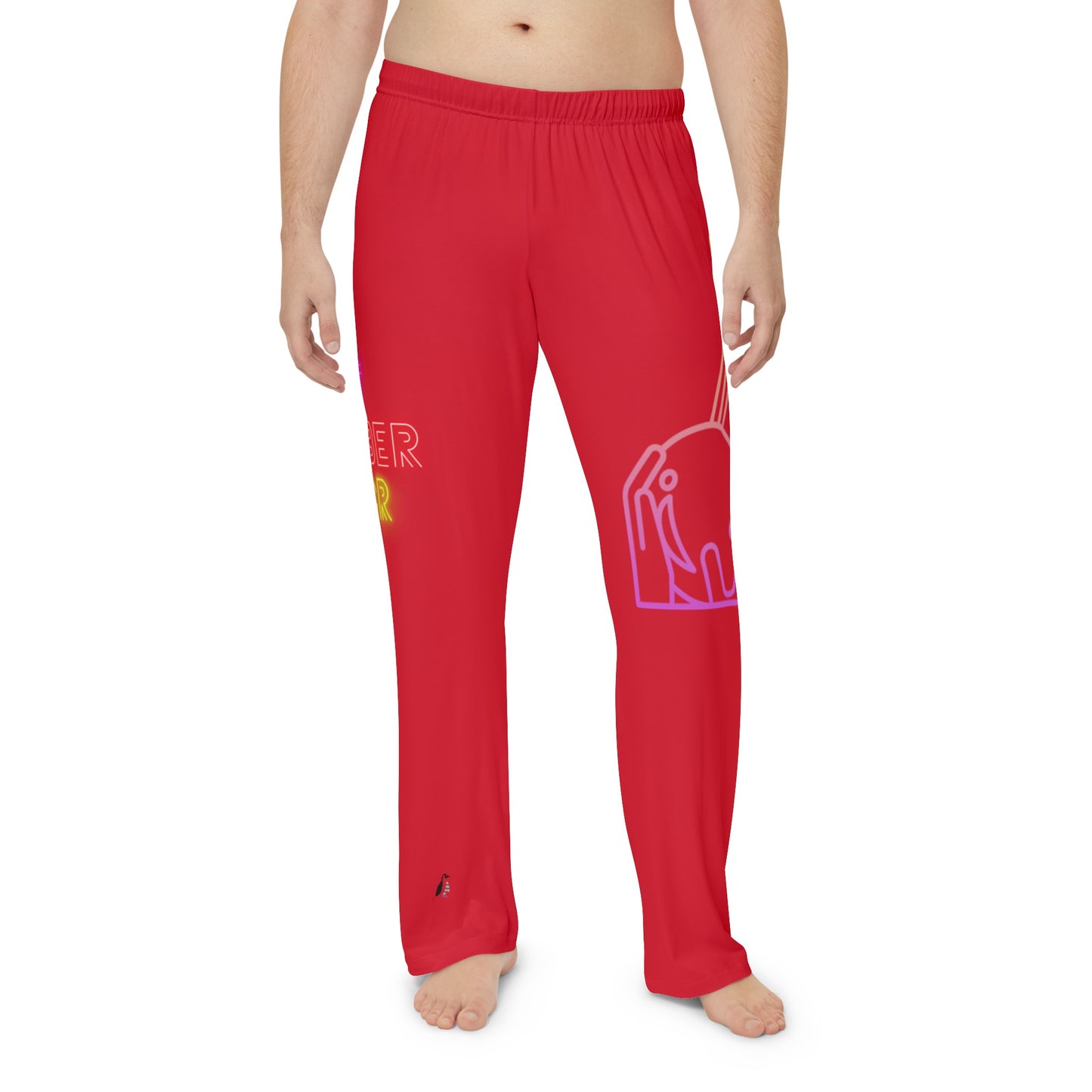 Men's Pajama Pants: Bowling Dark Red