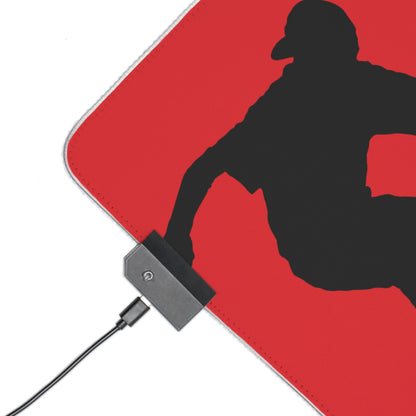 LED Gaming Mouse Pad: Skateboarding Red