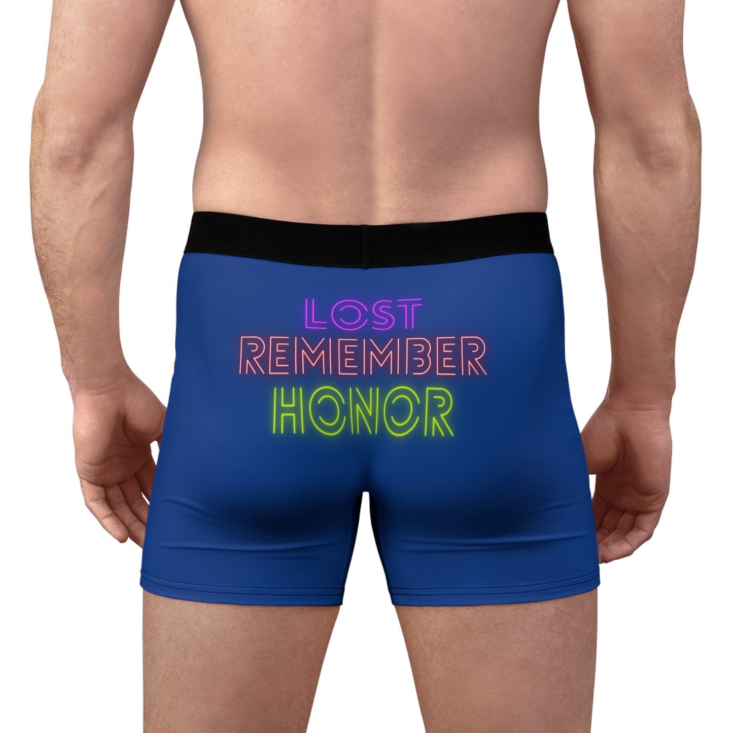 Men's Boxer Briefs: Lost Remember Honor Dark Blue