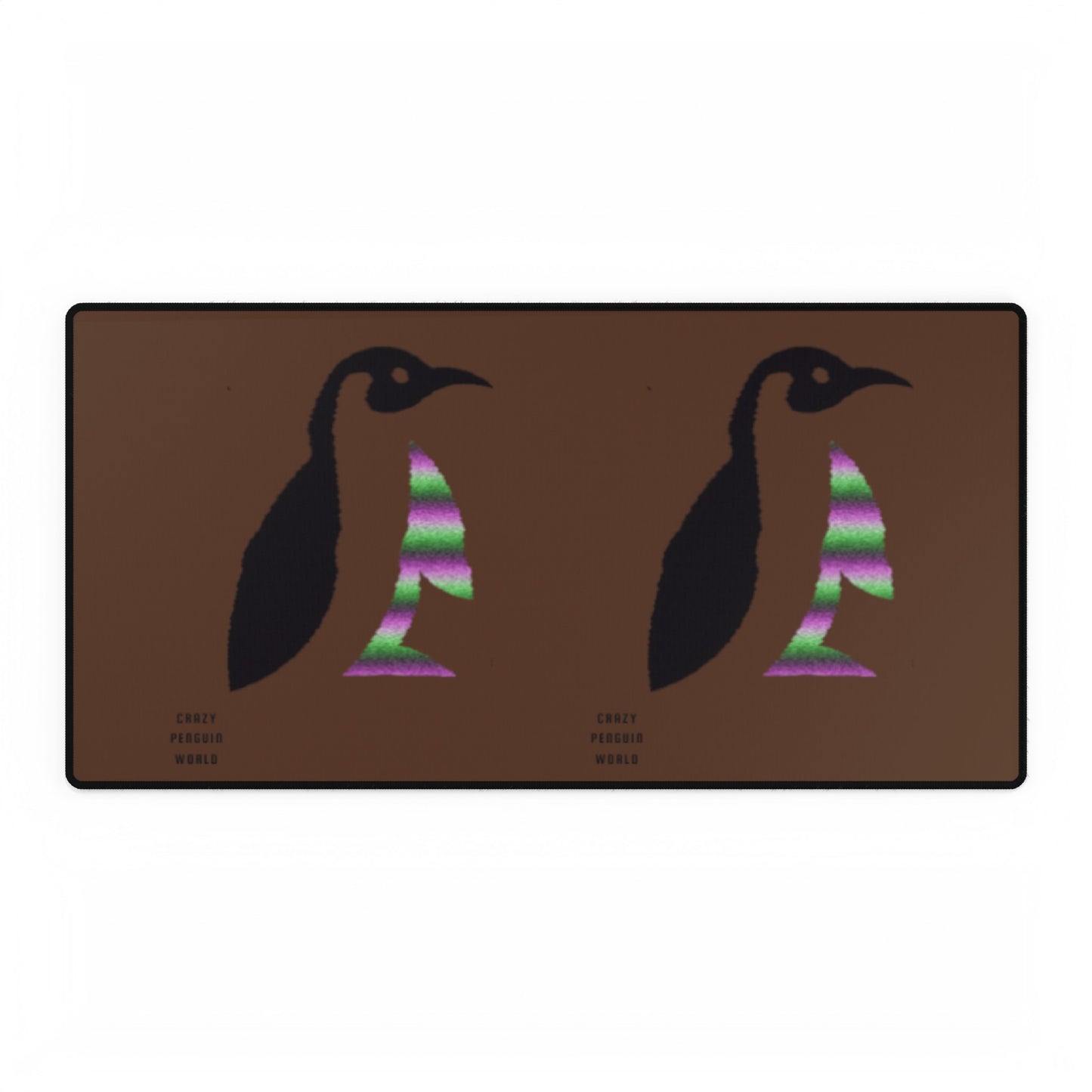 Desk Mats: Crazy Penguin World Logo Brown