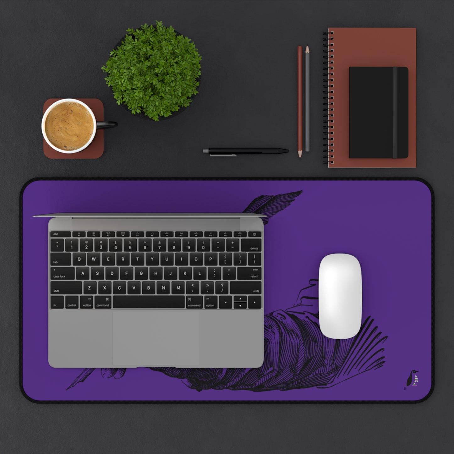 Desk Mat: Writing Purple