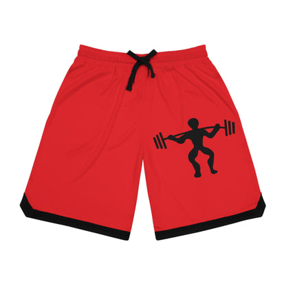 Basketball Rib Shorts: Weightlifting Red