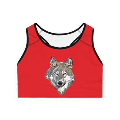 Sports Bra: Wolves Red