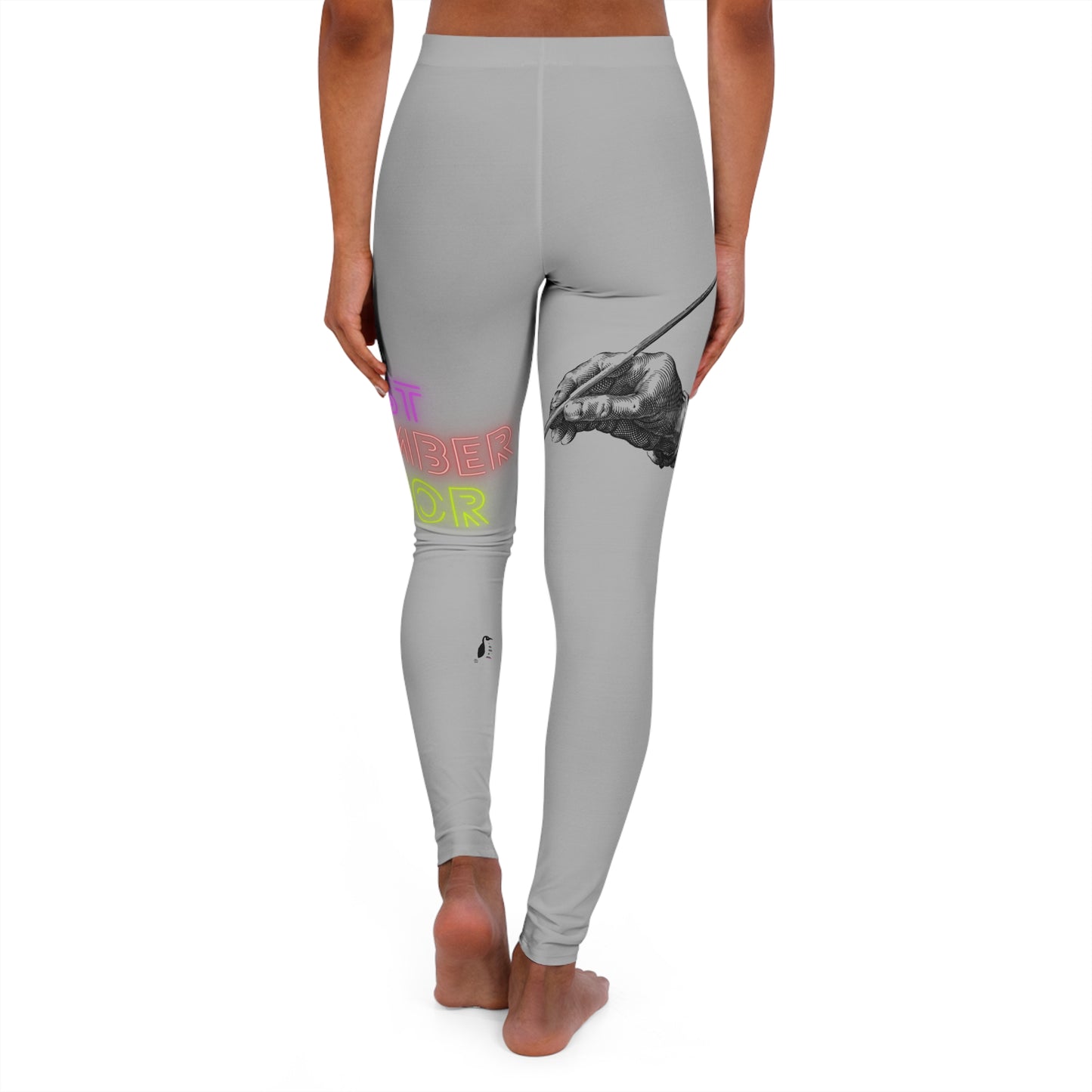 Women's Spandex Leggings: Writing Lite Grey