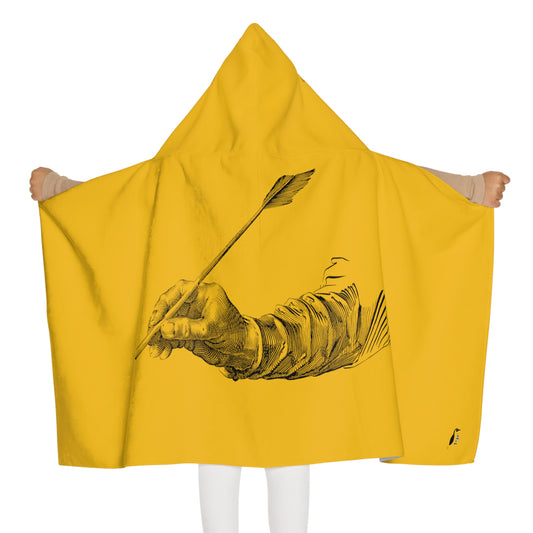 Youth Hooded Towel: Writing Yellow