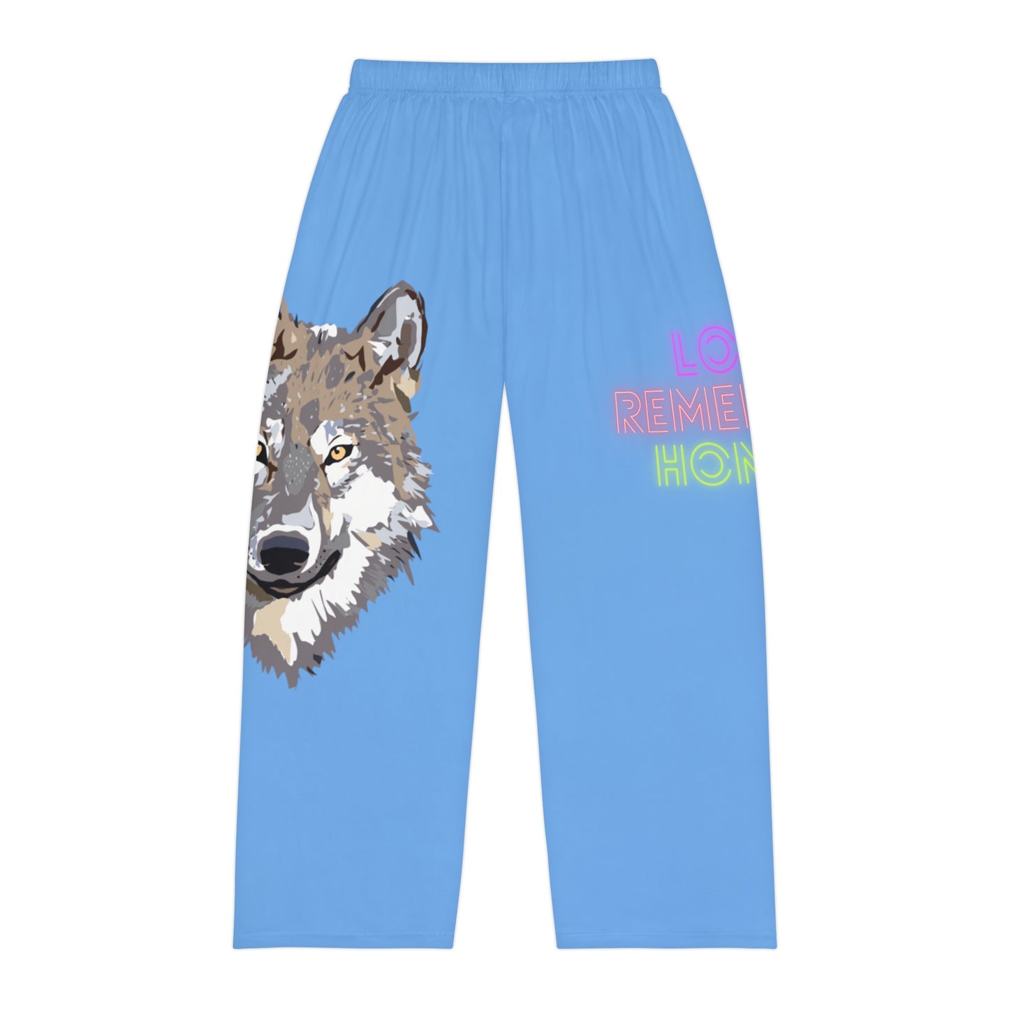 Men's Pajama Pants: Wolves Lite Blue