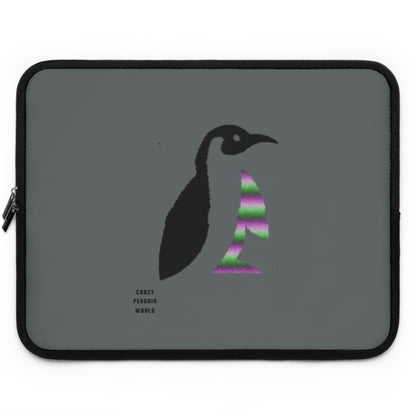 Laptop Sleeve: Crazy Penguin World Logo Dark Grey