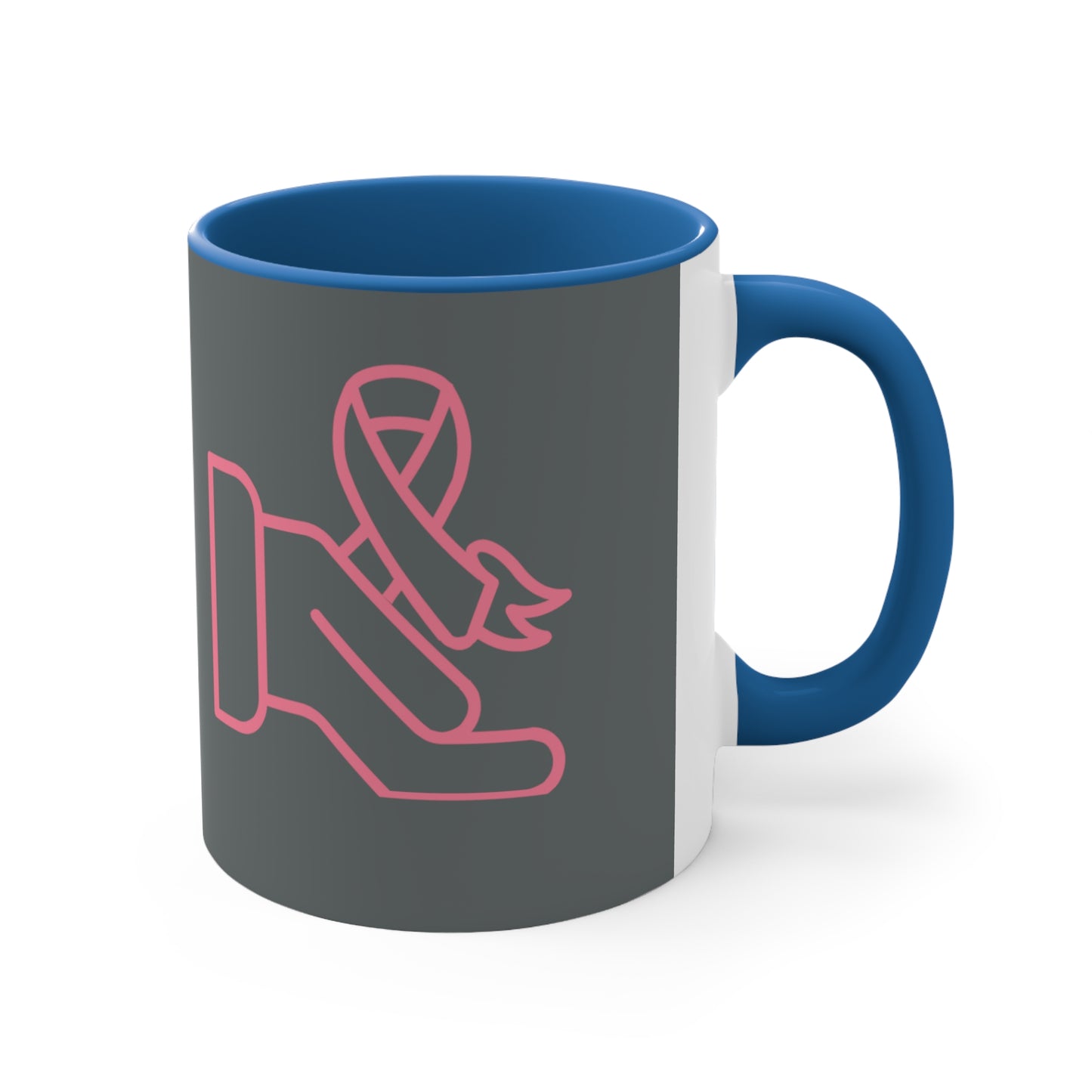 Accent Coffee Mug, 11oz: Fight Cancer Dark Grey