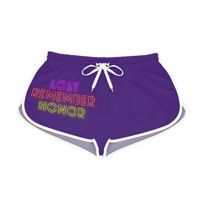 Women's Relaxed Shorts: Lost Remember Honor Purple