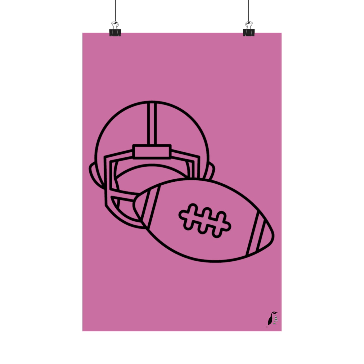 Premium Matte Vertical Posters: Football Lite Pink
