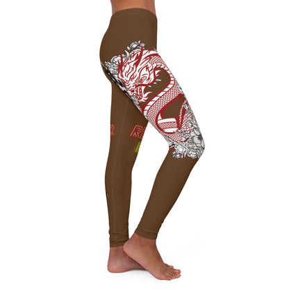 Women's Spandex Leggings: Dragons Brown