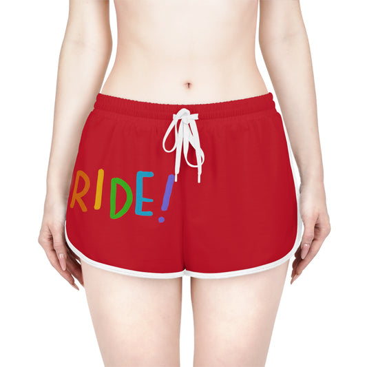 Women's Relaxed Shorts: LGBTQ Pride Dark Red