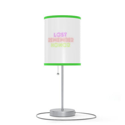 Lamp on a Stand, US|CA plug: LGBTQ Pride White 